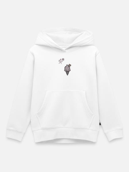 Schoko Eiswaffel Herz Icon - Kinder Premium Organic Hoodie - Weiß