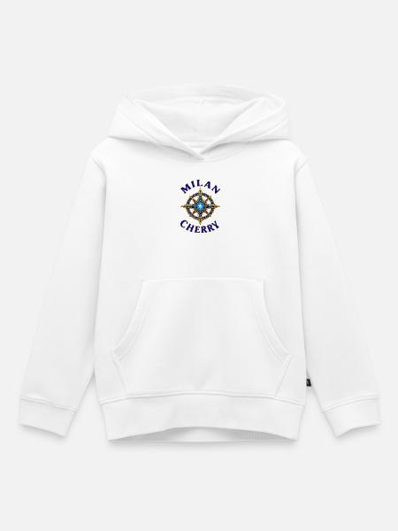 Milan und Cherry – Sternenkompass - Kinder Premium Organic Hoodie - Weiß