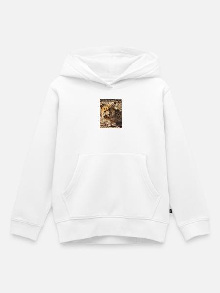 Gepard in seidigem Nap - Kinder Premium Organic Hoodie - Weiß
