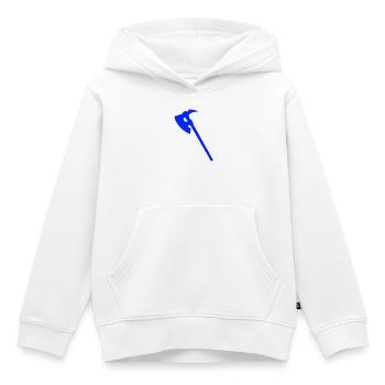 Blaue Axt Silhouette - Kinder Premium Organic Hoodie - Weiß - Vorne - AI Model Kid Female (0cm)
