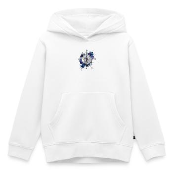 Kompass Reise Abenteuer Navigation Entdecker Motiv - Kinder Premium Organic Hoodie - Weiß - Vorne - AI Model Kid Female (0cm)