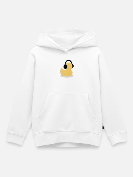 Kopfhörerente im Puls-Design - Kinder Premium Organic Hoodie - Weiß