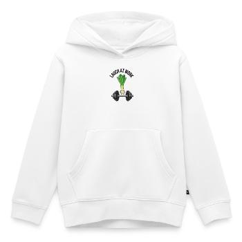 Lauch At Work – Lustiges Fitness & Gym Design - Kinder Premium Organic Hoodie - Weiß - Vorne - AI Model Kid Female (0cm)