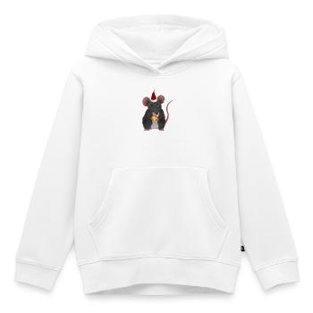 Weihnachtsratte mit Geschenk - Ohne Text - Kinder Premium Organic Hoodie - Weiß - Vorne - AI Model Kid Female (0cm)