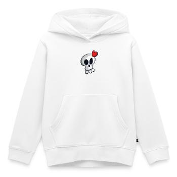 TETE DE MORT - Sweat Premium à capuche enfant bio - blanc - Devant - AI Model Kid Female (0cm)