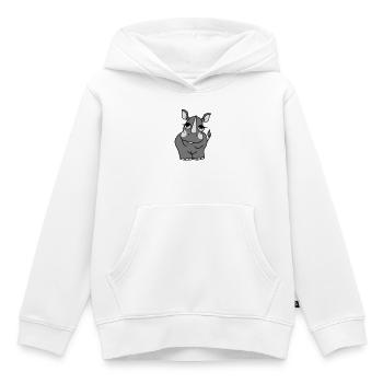 The shy rhino - Kids Premium Organic Hoodie - white - Front - AI Model Kid Female (0cm)