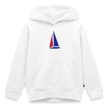 bateau à voile - Sweat Premium à capuche enfant bio - blanc - Devant - AI Model Kid Female (0cm)