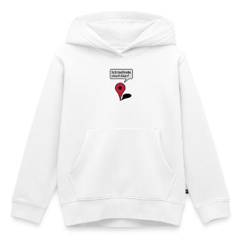 Ich befinde mich hier Google Maps - Kinder Premium Organic Hoodie - Weiß - Vorne - AI Model Kid Female (0cm)