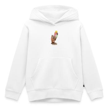 Eule mit riesigem Eis - Kinder Premium Organic Hoodie - Weiß - Vorne - AI Model Kid Female (0cm)