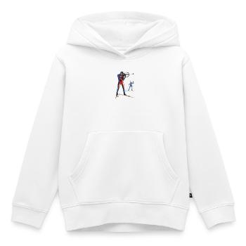 biathlon - Sweat Premium à capuche enfant bio - blanc - Devant - AI Model Kid Female (0cm)