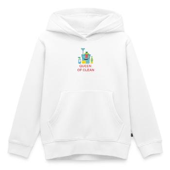 Queen of clean - Kids Premium Organic Hoodie - white - Front - AI Model Kid Female (0cm)
