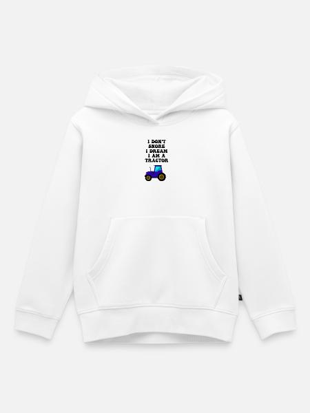traktor schnarchen - Kinder Premium Organic Hoodie - Weiß