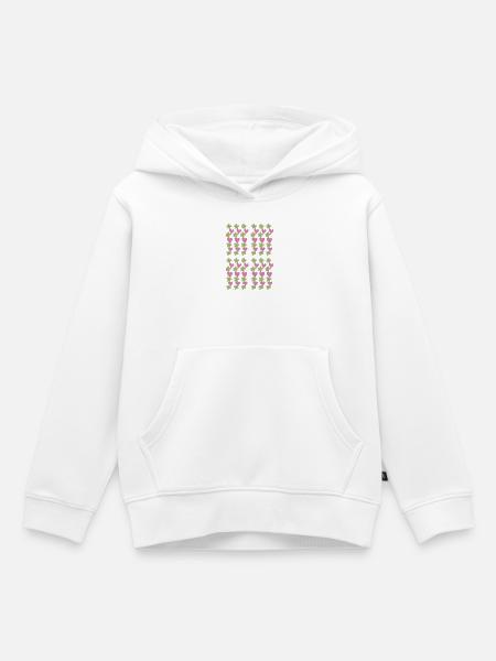 herzen blumen muster - Kinder Premium Organic Hoodie - Weiß