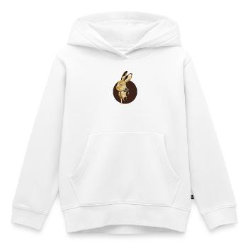 Tête de lapin dorée au look brillant - Sweat Premium à capuche enfant bio - blanc - Devant - AI Model Kid Female (0cm)