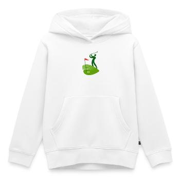 golf, fan de golf, golfeur, club de golf - Sweat Premium à capuche enfant bio - blanc - Devant - AI Model Kid Female (0cm)