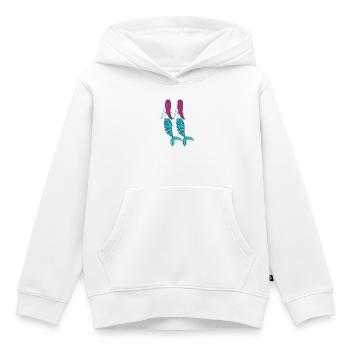 Double Sirène - Sweat Premium à capuche enfant bio - blanc - Devant - AI Model Kid Female (0cm)