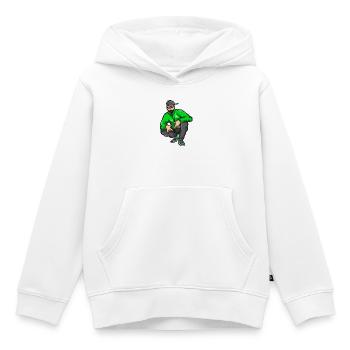 bad boy, rap, rappeur, rappeuse, big up - Sweat Premium à capuche enfant bio - blanc - Devant - AI Model Kid Female (0cm)