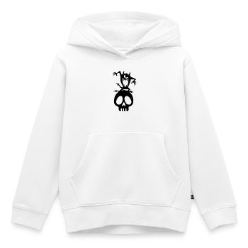 Schädel und schwarzer Dämon - Kinder Premium Organic Hoodie - Weiß - Vorne - AI Model Kid Female (0cm)