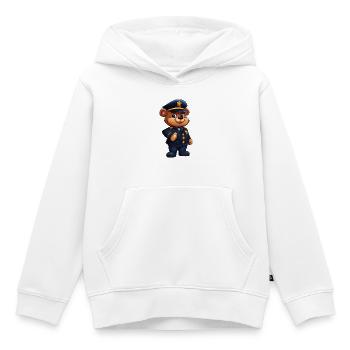 Bear Policeman - Kids Premium Organic Hoodie - white - Front - AI Model Kid Female (0cm)