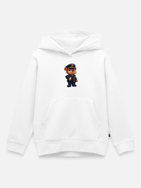Bären Polizist - Kinder Premium Organic Hoodie - Weiß