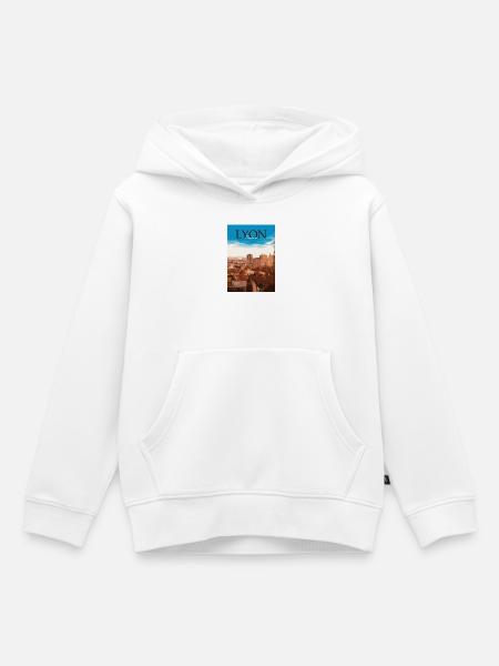 Lyon Stadtlandschaft Sonnenuntergang - Kinder Premium Organic Hoodie - Weiß
