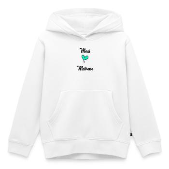 THANK YOU. THANKS. THANK YOU. ANNIVERSARY. BIRTH. - Kids Premium Organic Hoodie - white - Front - AI Model Kid Female (0cm)
