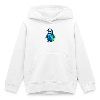 Aurora Borealis Pinguin - Kinder Premium Organic Hoodie - Weiß - Vorne - AI Model Kid Female (0cm)