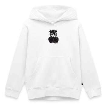 funny panda bear with hoodie, baseball cap and glasses - Kids Premium Organic Hoodie - white - Front - AI Model Kid Female (0cm)