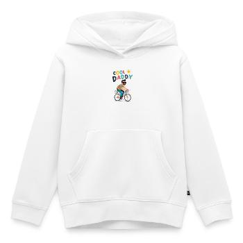 Vibrant Cool Daddy Cyclist Design - Sweat Premium à capuche enfant bio - blanc - Devant - AI Model Kid Female (0cm)