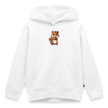 Niedliches Cartoon-Eichhörnchen mit Eichel - Kinder Premium Organic Hoodie - Weiß - Vorne - AI Model Kid Female (0cm)