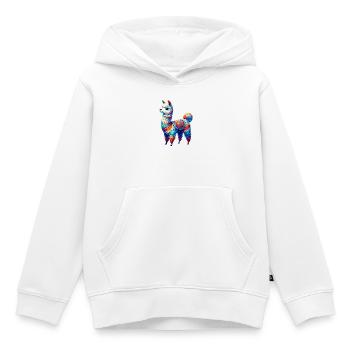 Alpaga - Sweat Premium à capuche enfant bio - blanc - Devant - AI Model Kid Female (0cm)