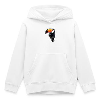 Toucan - Sweat Premium à capuche enfant bio - blanc - Devant - AI Model Kid Female (0cm)