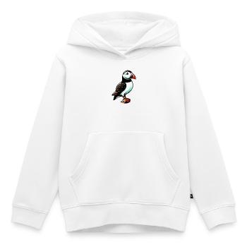 Macareux - Sweat Premium à capuche enfant bio - blanc - Devant - AI Model Kid Female (0cm)