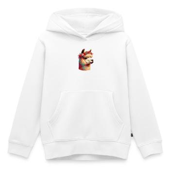 Alpaka - Kinder Premium Organic Hoodie - Weiß - Vorne - AI Model Kid Female (0cm)