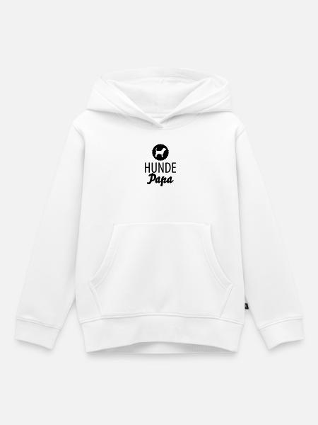 Papa chien - Sweat Premium à capuche enfant bio - blanc