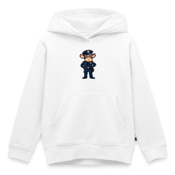 Police des singes - Sweat Premium à capuche enfant bio - blanc - Devant - AI Model Kid Female (0cm)