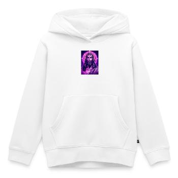 Neon Jesus mit Heiligenschein - Kinder Premium Organic Hoodie - Weiß - Vorne - AI Model Kid Female (0cm)