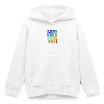 Motif de pensée multilingue en dégradé de couleurs - Sweat Premium à capuche enfant bio - blanc - Devant - AI Model Kid Female (0cm)