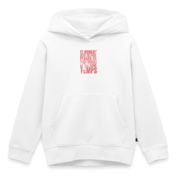 DICTON COOL POUR LES MULTILINGUES, LES INTERNATIONAUX - Sweat Premium à capuche enfant bio - blanc - Devant - AI Model Kid Female (0cm)