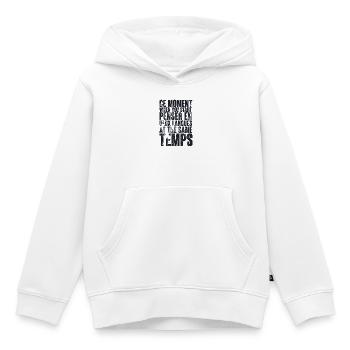CITATION COOL POUR LES MULTILINGUES, bilingues - Sweat Premium à capuche enfant bio - blanc - Devant - AI Model Kid Female (0cm)