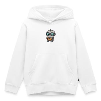 Geek Roboter mit Brille und Buch - Kinder Premium Organic Hoodie - Weiß - Vorne - AI Model Kid Female (0cm)