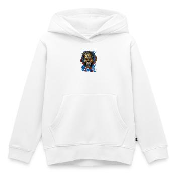 Crâne baroque avec rubans bleus - Sweat Premium à capuche enfant bio - blanc - Devant - AI Model Kid Female (0cm)