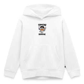 Cappuccino Assassino - Sweat Premium à capuche enfant bio - blanc - Devant - AI Model Kid Female (0cm)