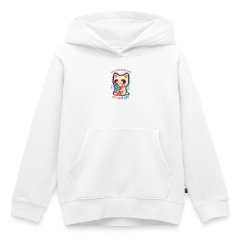 Brauche meinen täglichen Leckerbissen - Kinder Premium Organic Hoodie - Weiß - Vorne - AI Model Kid Female (0cm)