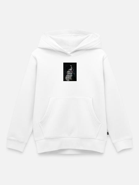 Mosaik Hund mit bunter Halskette - Kinder Premium Organic Hoodie - Weiß