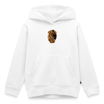 Löwenporträt im warmen Pinselstil - Kinder Premium Organic Hoodie - Weiß - Vorne - AI Model Kid Female (0cm)