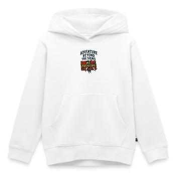 Urbex - Exploration Urbaine - Explorateur Urbain - Sweat Premium à capuche enfant bio - blanc - Devant - AI Model Kid Female (0cm)