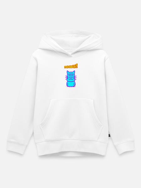 Moai-Katze - Kinder Premium Organic Hoodie - Weiß