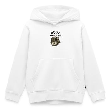 Urbex - Exploration Urbaine - Explorateur Urbain - Sweat Premium à capuche enfant bio - blanc - Devant - AI Model Kid Female (0cm)