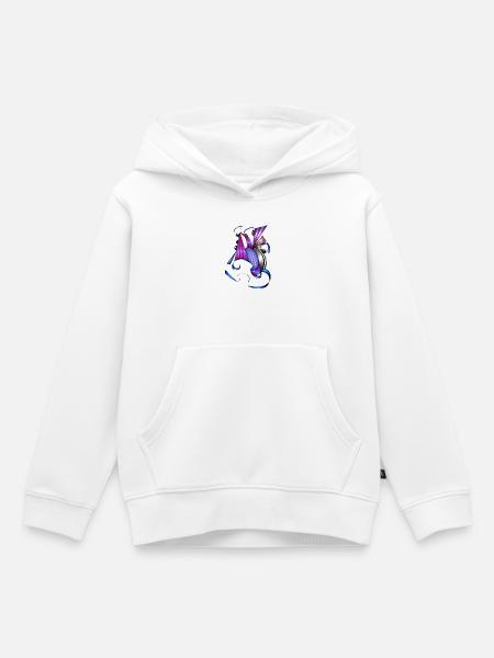 Farbige Spiral- und Fächerkunst - Kinder Premium Organic Hoodie - Weiß